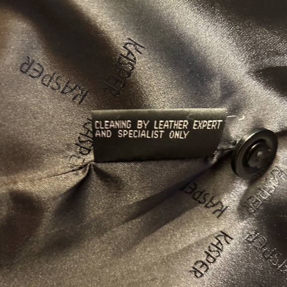 Leather & embroidered Kasper Dress Coat Small - Picture 3 of 9